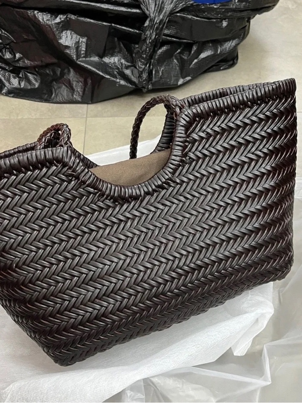 Dragon Diffusion Dark Brown Woven Tote